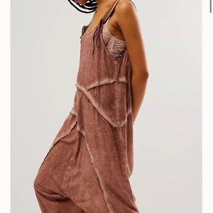 Free People Act Natural Shapeless Romper, old rose